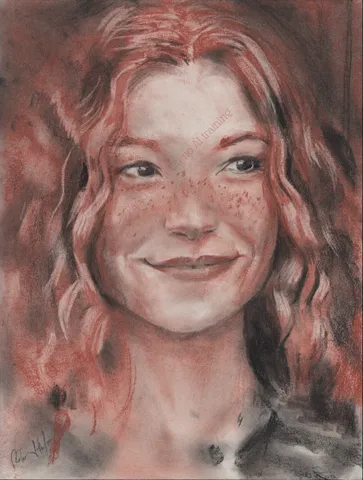 Ritratto a carboncino e sanguigna
